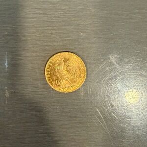 22k Gold Coin with Rooster Design